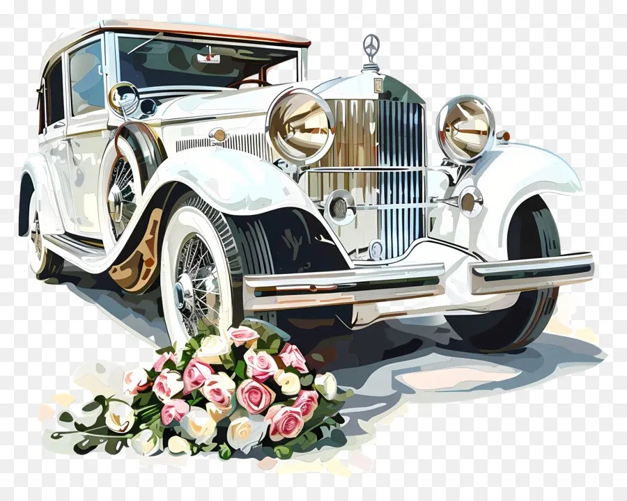 Coche De Boda，Coche Antiguo PNG