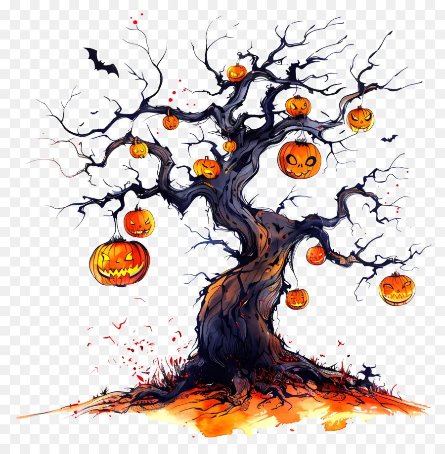 árbol De Halloween，Jack O'llander PNG