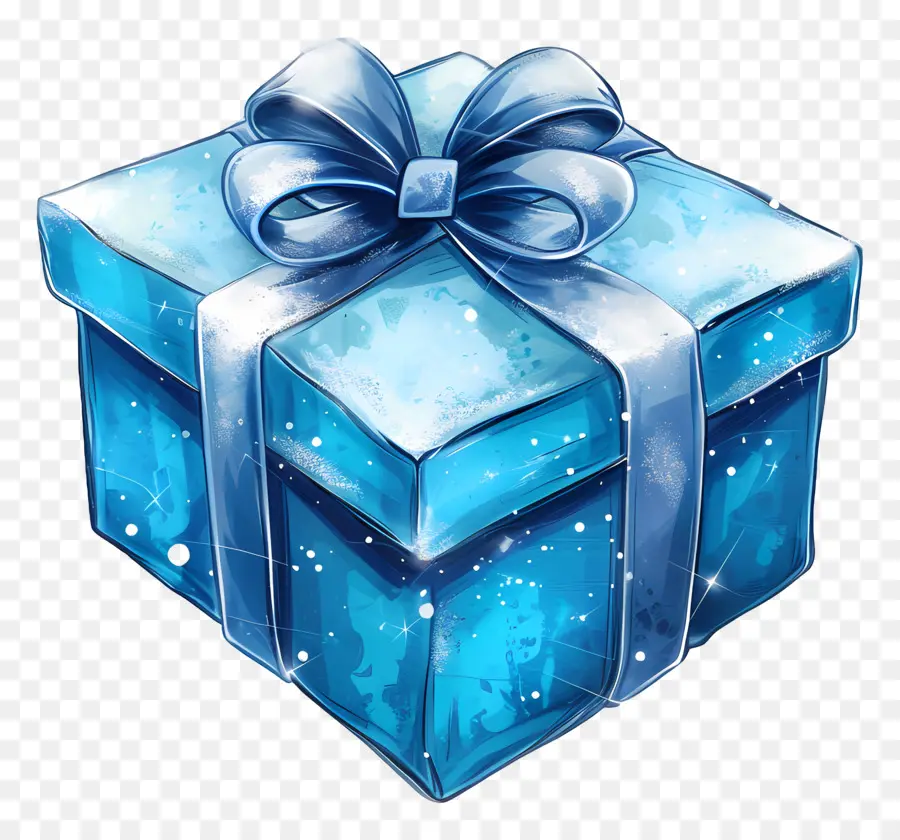 Azul Caja De Regalo，Caja De Regalo De Hielo PNG