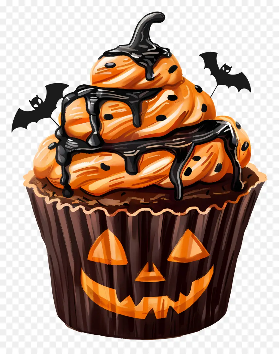 Halloween Cupcake，Magdalena De Chocolate PNG