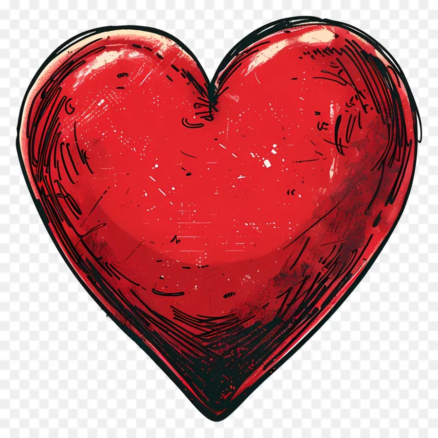 Corazón Rojo，Black Background PNG