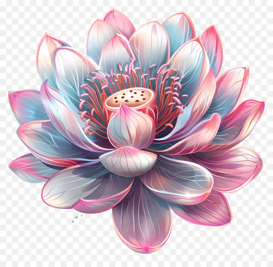 Flor De Loto，Ilustración Acuarela PNG