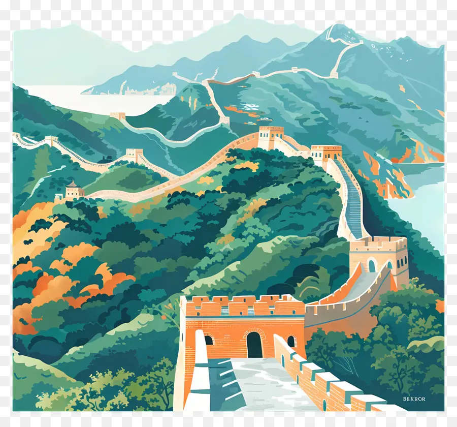 La Gran Muralla De China，Montañas PNG