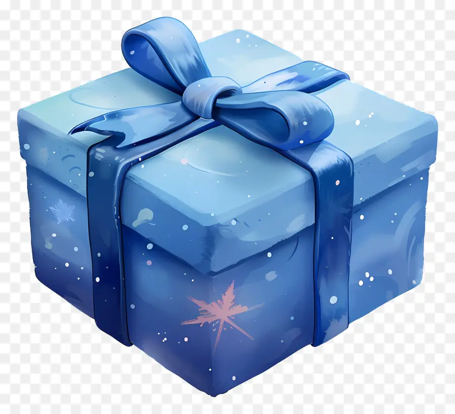 Azul Caja De Regalo，Cinta De Plata PNG