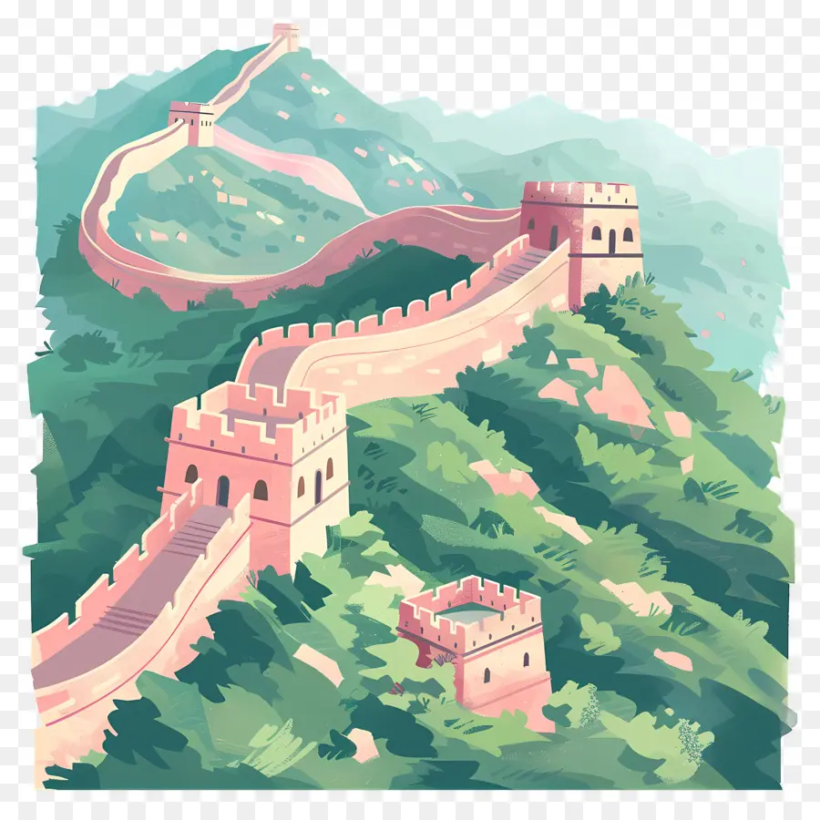 La Gran Muralla De China，La Arquitectura Antigua PNG