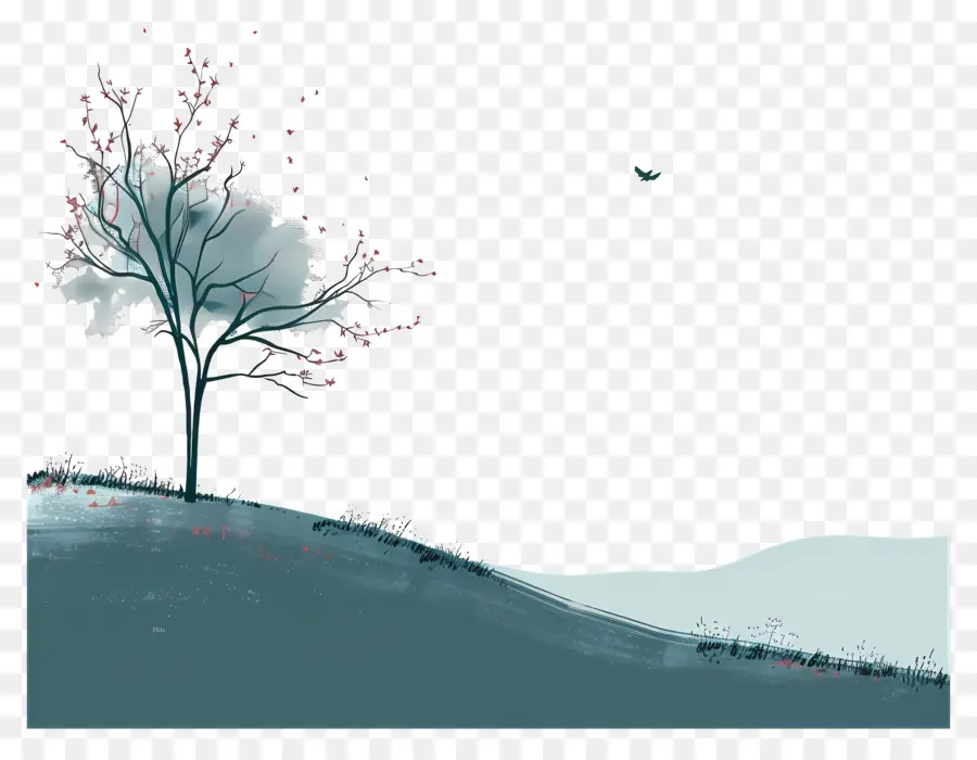 Paisaje De Primavera，Árbol PNG