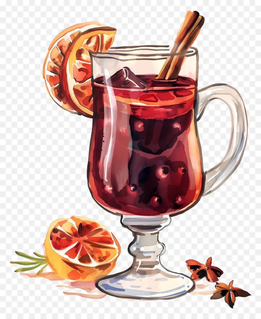 Vino Caliente Con Especias，Bebida De Navidad PNG