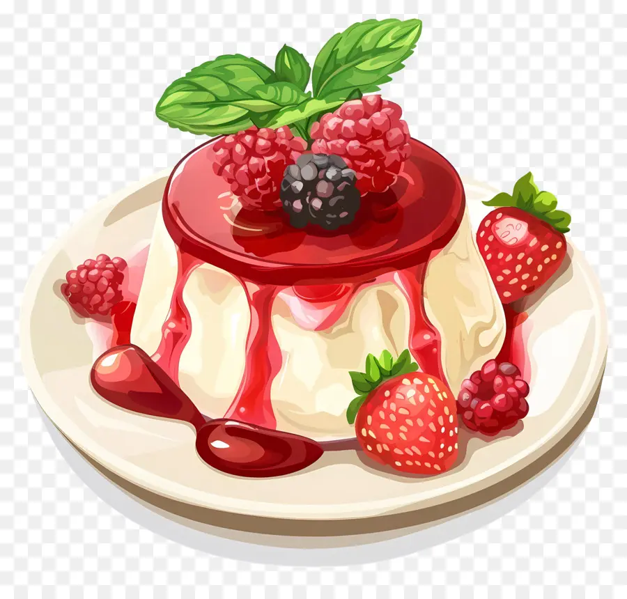 Panna Cotta，Postre PNG