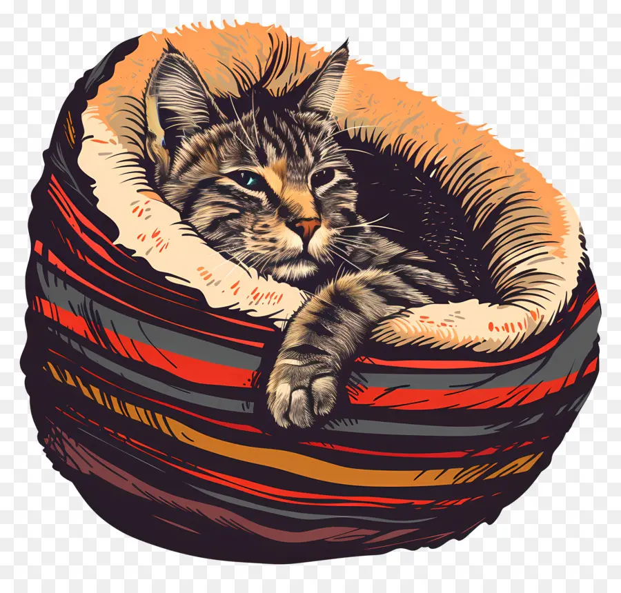 Cama Para Gatos，Gato En La Cama PNG