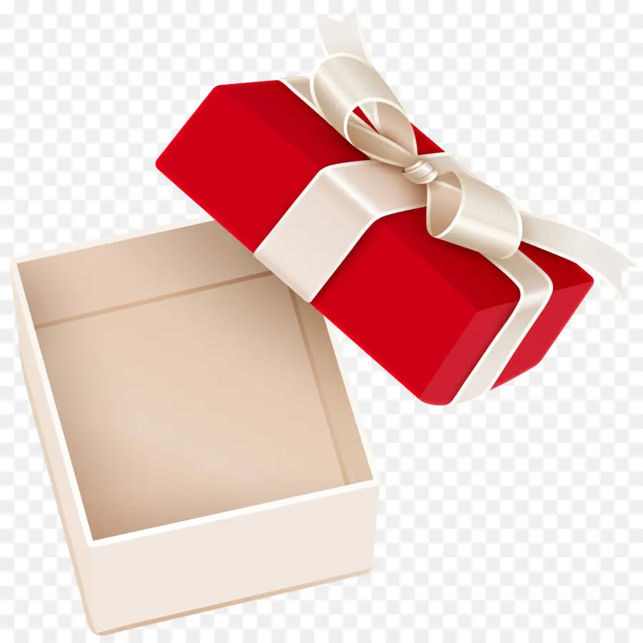 Rojo De La Caja De Regalo，La Cinta Blanca PNG