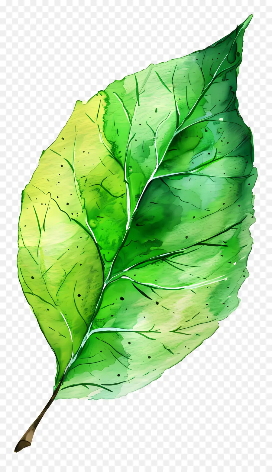 Hoja Verde De Acuarela，Verde Hoja PNG