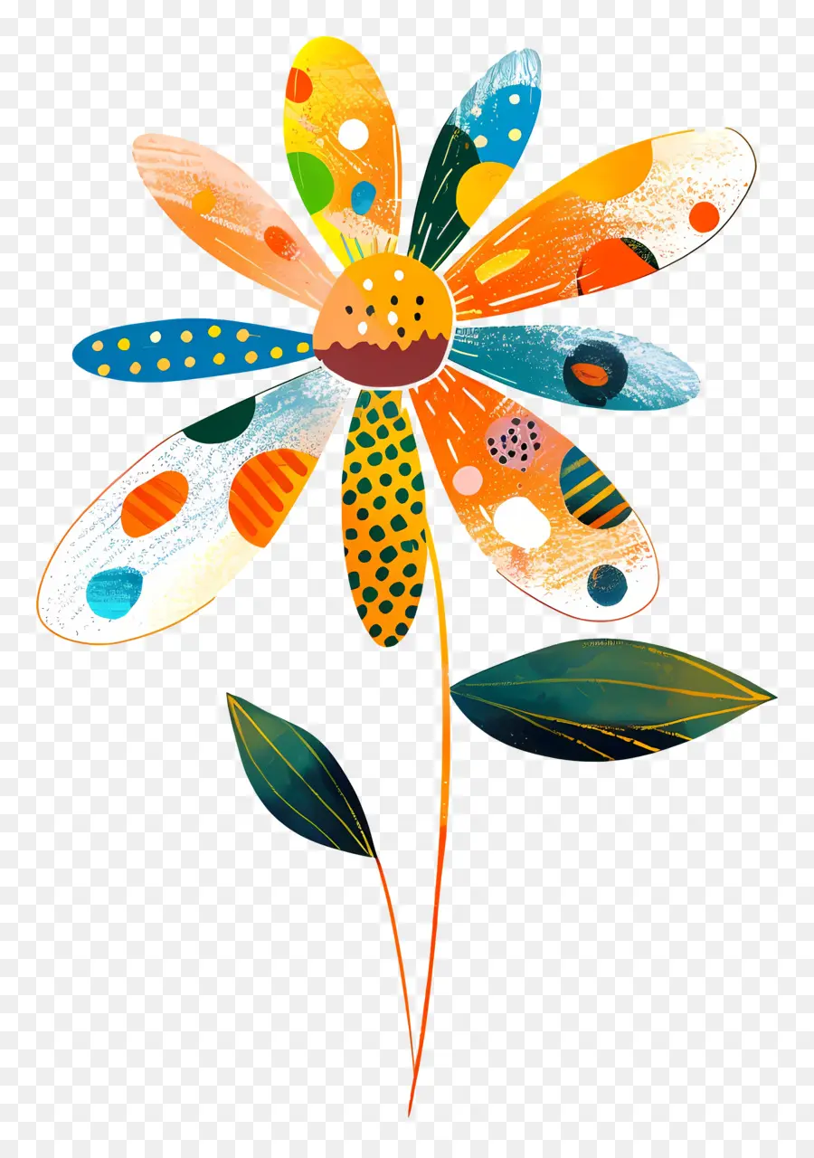 Cartoon Flower，Flor Colorida PNG