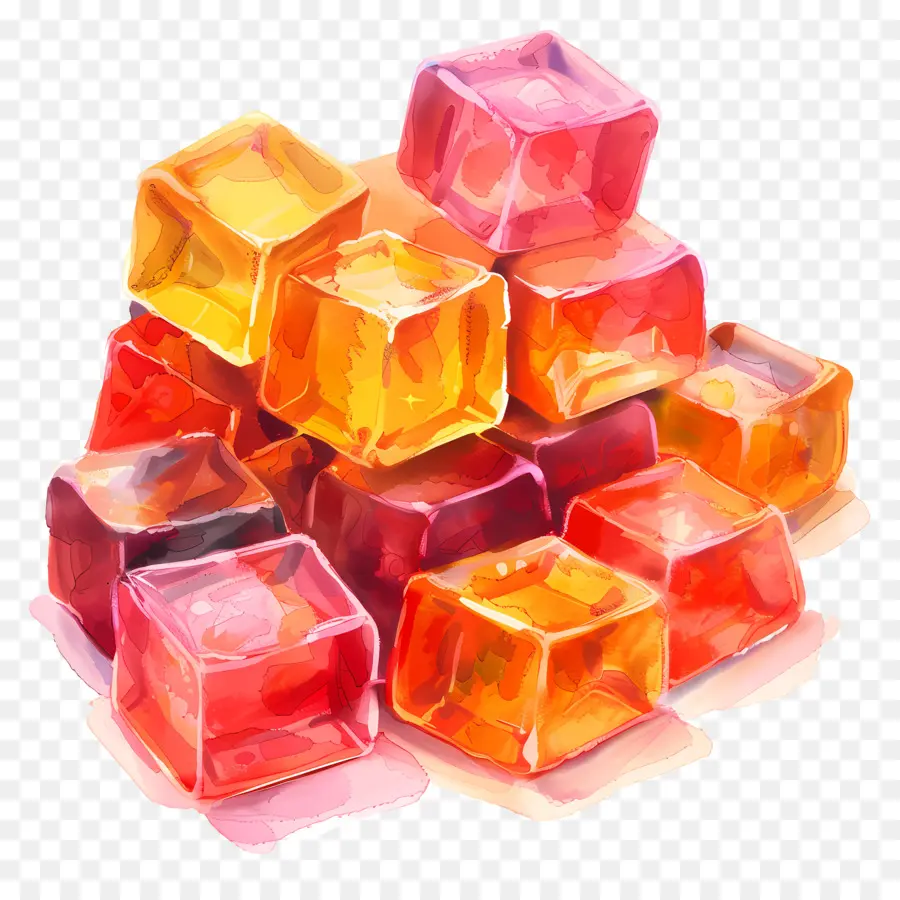 Gomitas Cuadradas，Colorido PNG