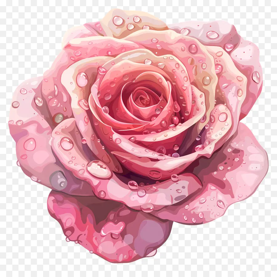 Rosa Rosa，Las Gotas De Agua PNG