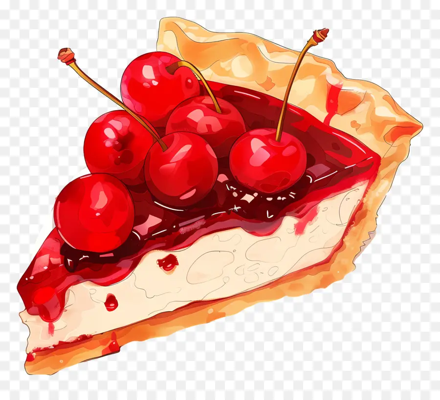 Pastel De Cerezas，Postre PNG