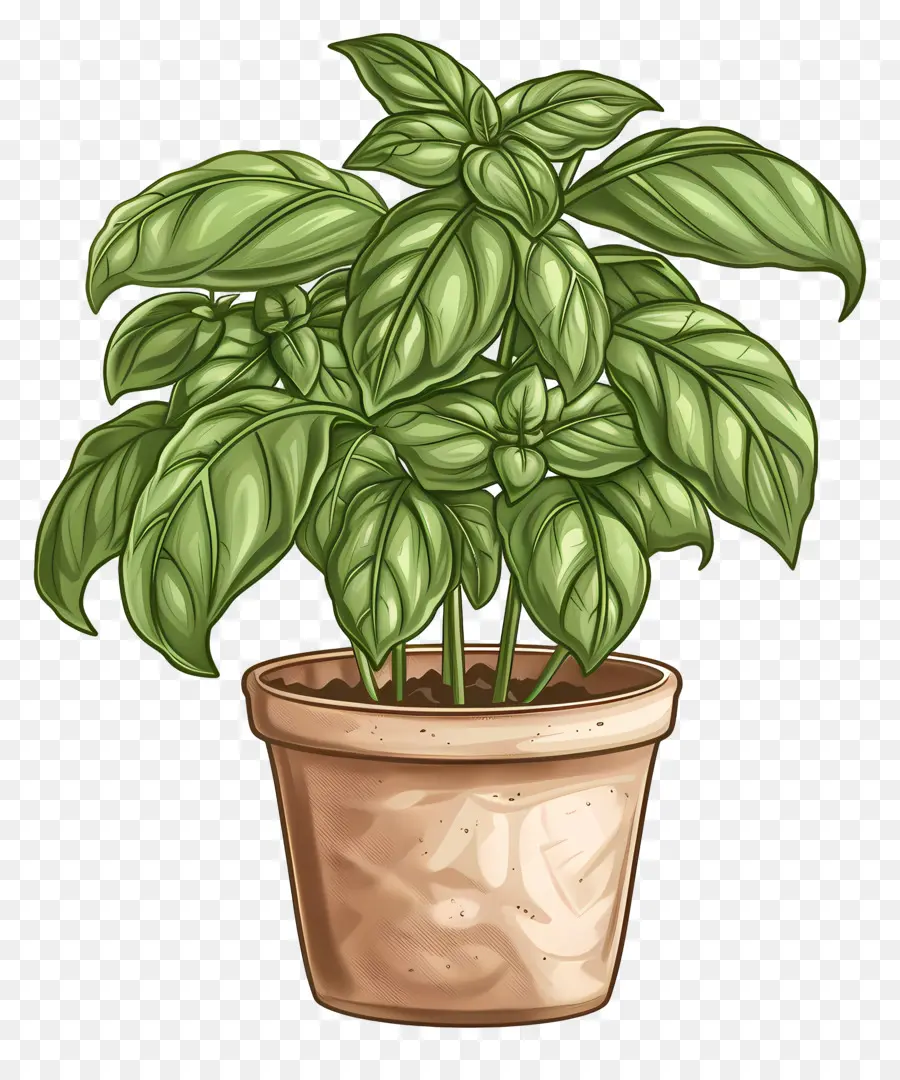 Planta De Albahaca，Planta En Maceta PNG