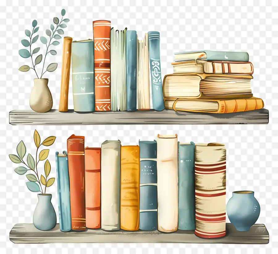 Estante Con Libros，Bookshelf PNG