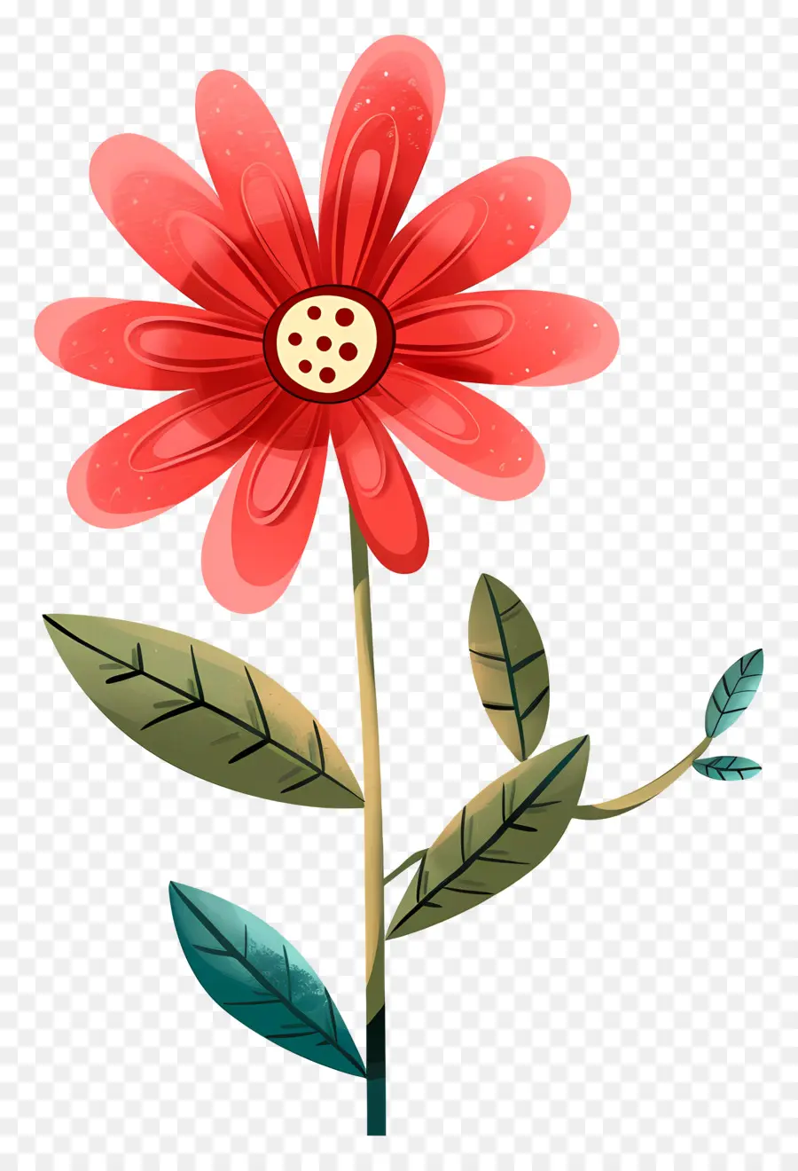 Cartoon Flower，Flor Roja PNG