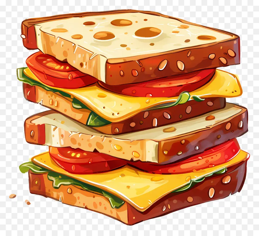 Comida De Dibujos Animados，Sándwich PNG