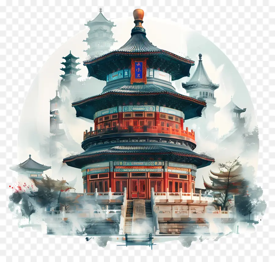 Viajes A China，Templo Chino PNG