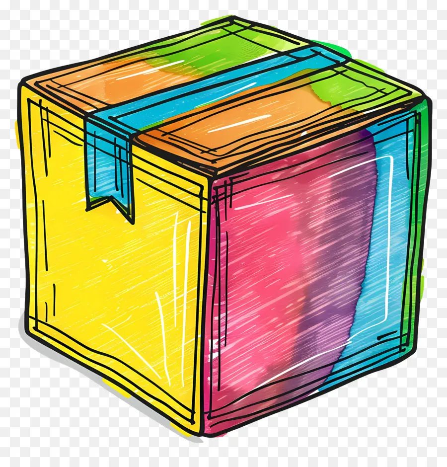 Caja De Envío，Caja Colorida PNG