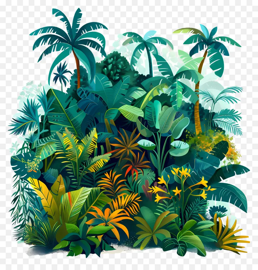 Selva Tropical，Plantas Coloridas PNG