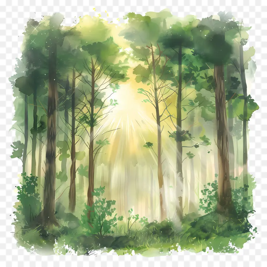 Bosque Iluminado Por El Sol，Bosque PNG