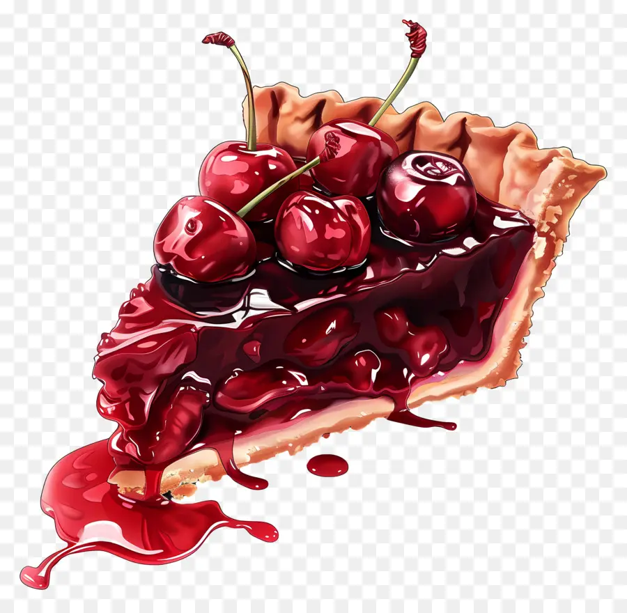 Pastel De Cerezas，Postre PNG