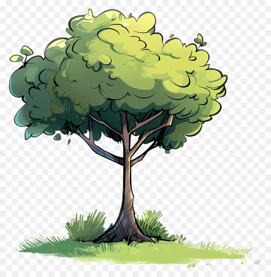 Dibujos Animados De árbol，árbol Verde PNG