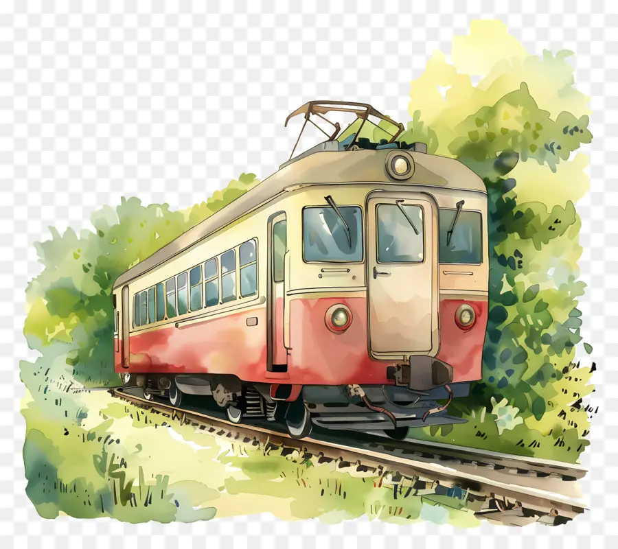 Tren，Pintura A La Acuarela PNG