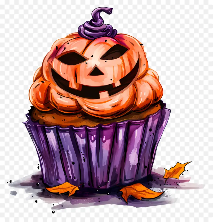 Halloween Cupcake，Jack O'Lantern PNG