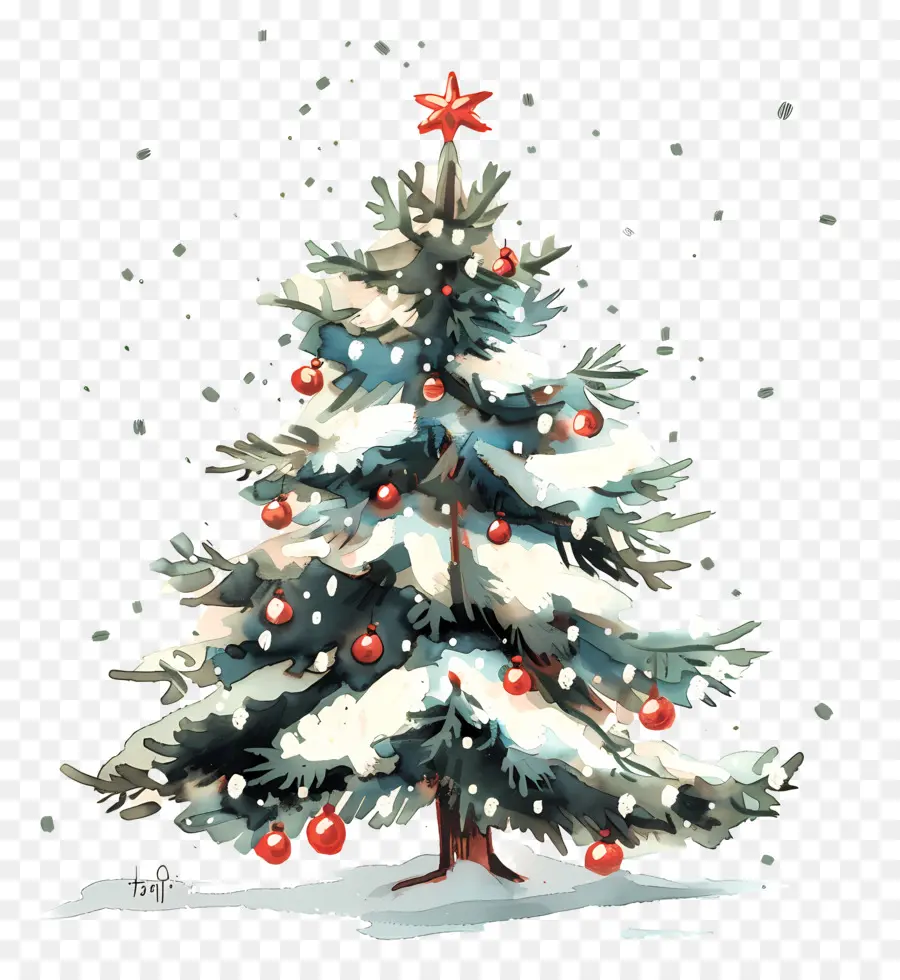 árbol De Navidad，Pintura A La Acuarela PNG