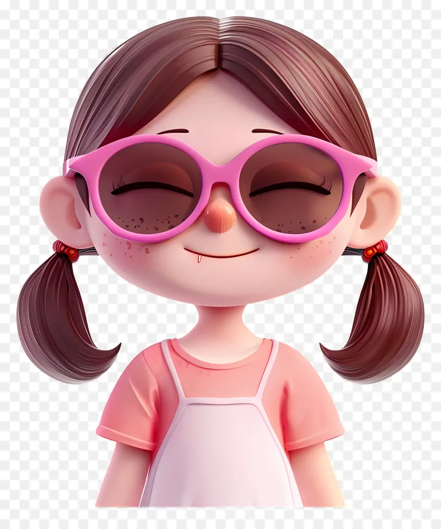 La Chica De Las Gafas De Sol，Chica De Dibujos Animados Lindo PNG