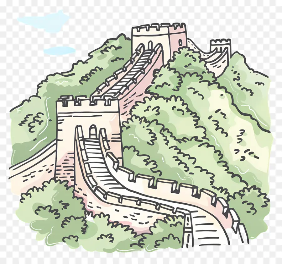 La Gran Muralla De China，La Arquitectura Antigua PNG