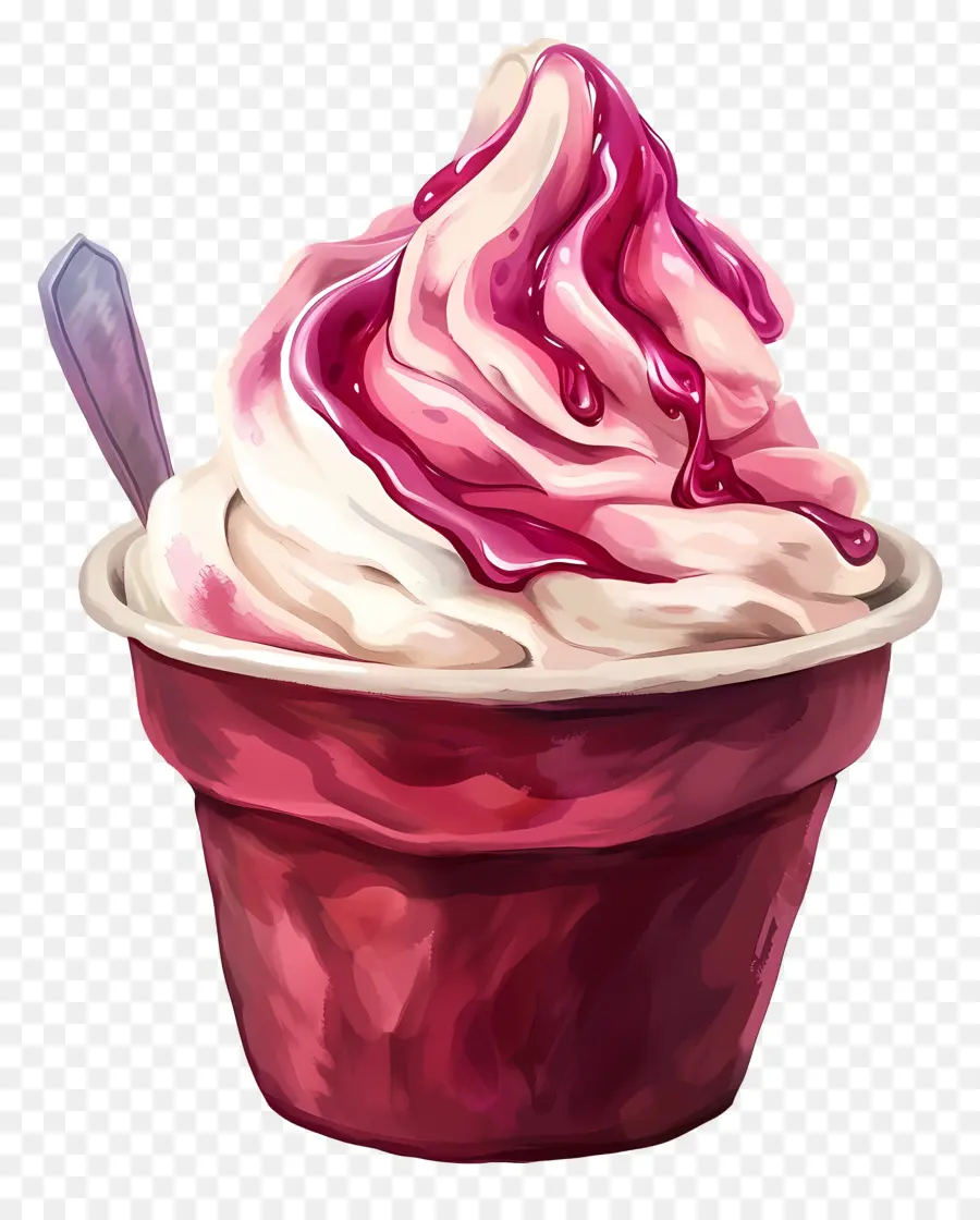 Helado，Helado De Color Rosa PNG