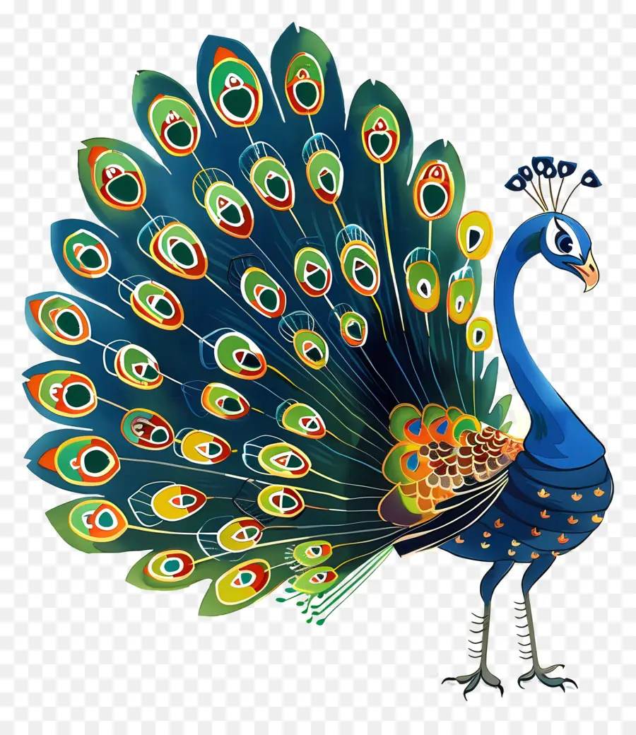 Pavo Real，Colores Vibrantes PNG