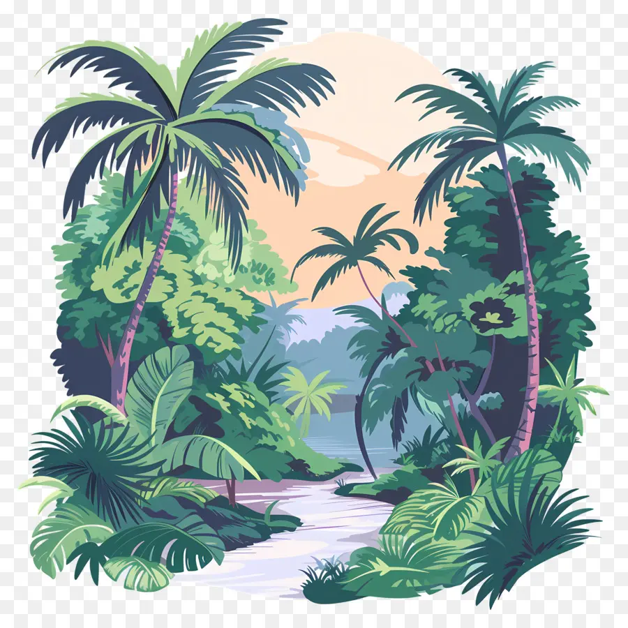 Paisaje De La Jungla，Bosque Tropical PNG