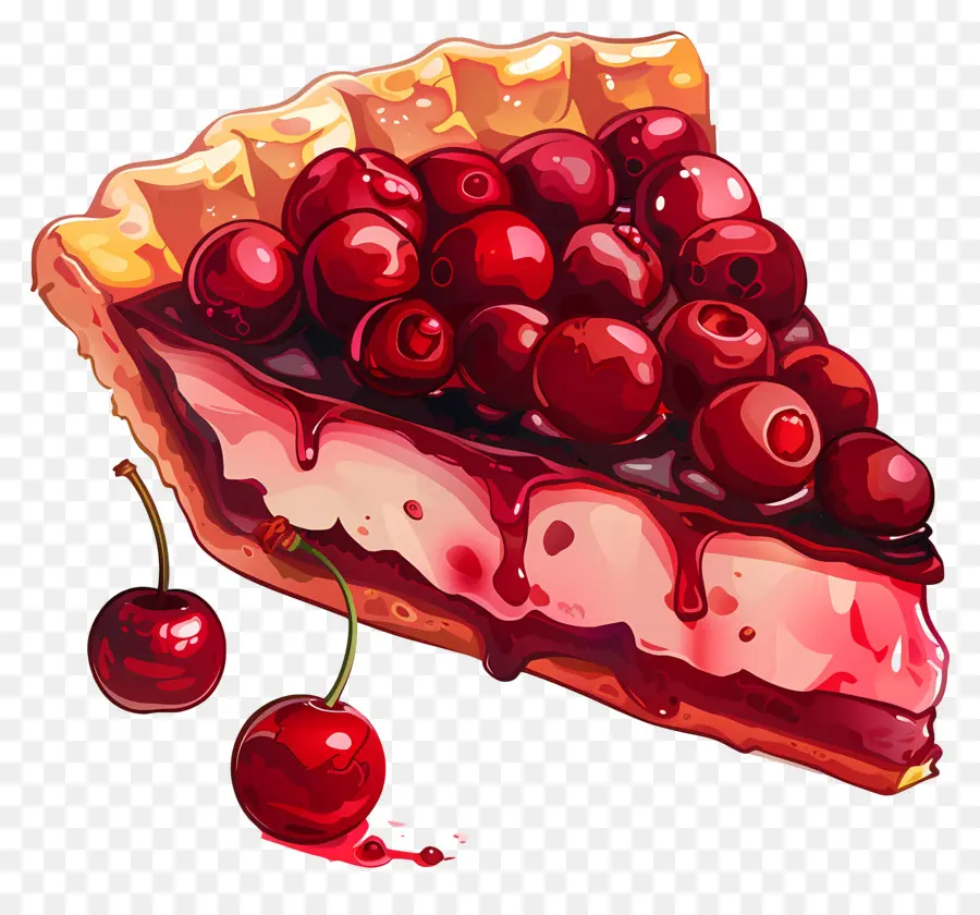 Tarta De Cerezas，De Postre PNG