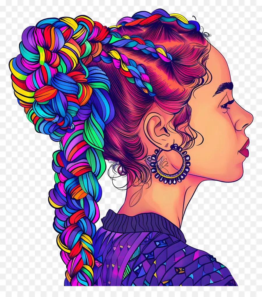 Trenzas Francesas，Mujer PNG