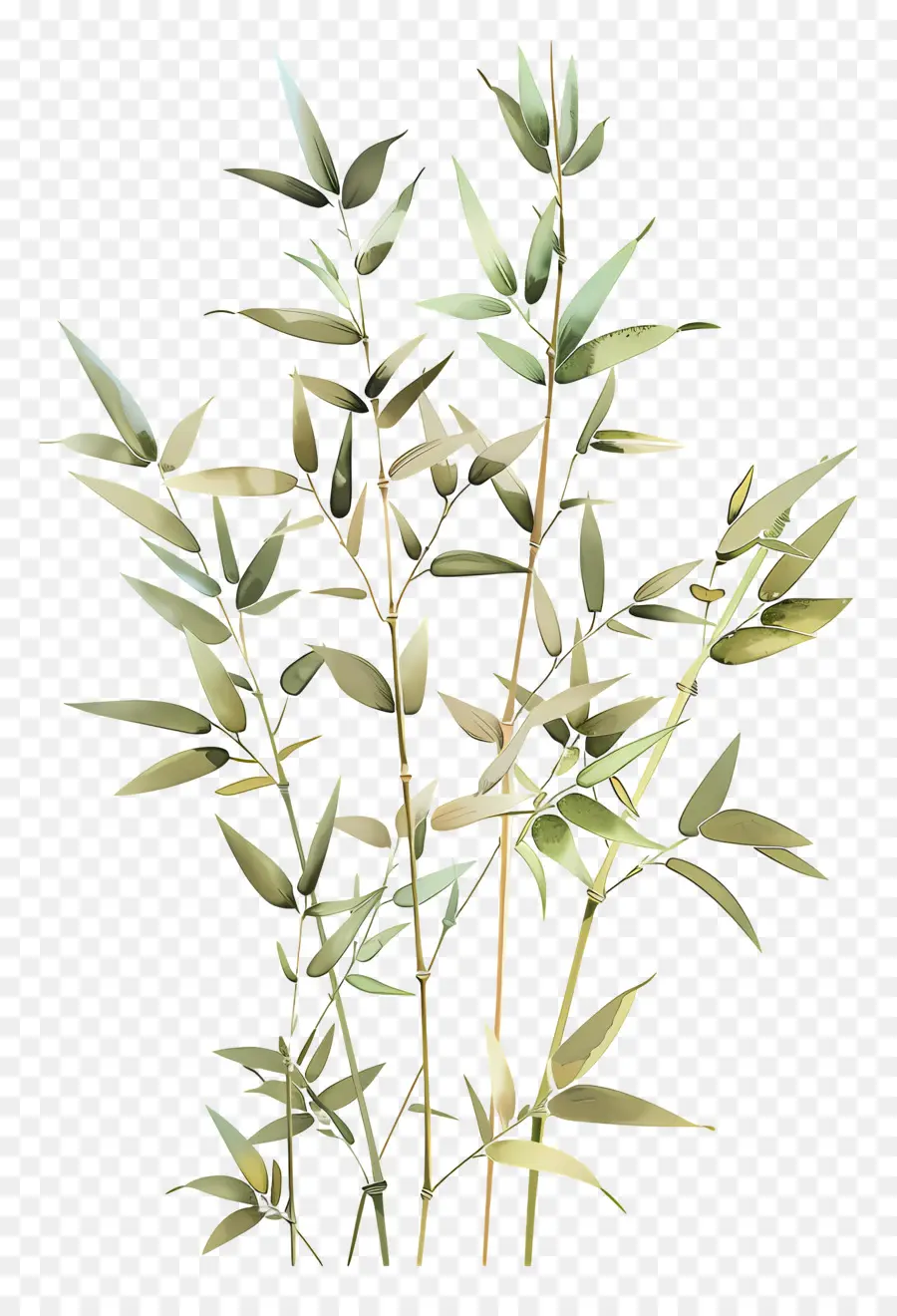 Las Plantas De Bambú，Hojas Largas PNG