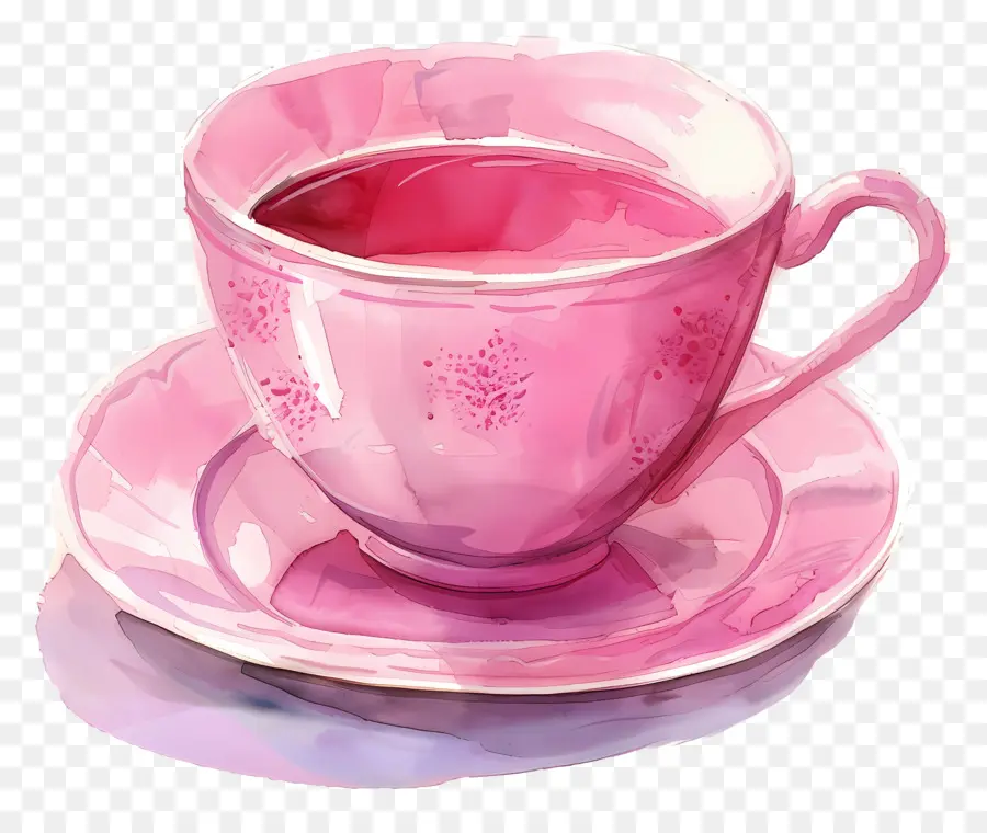 Taza De Té Rosa，Té PNG