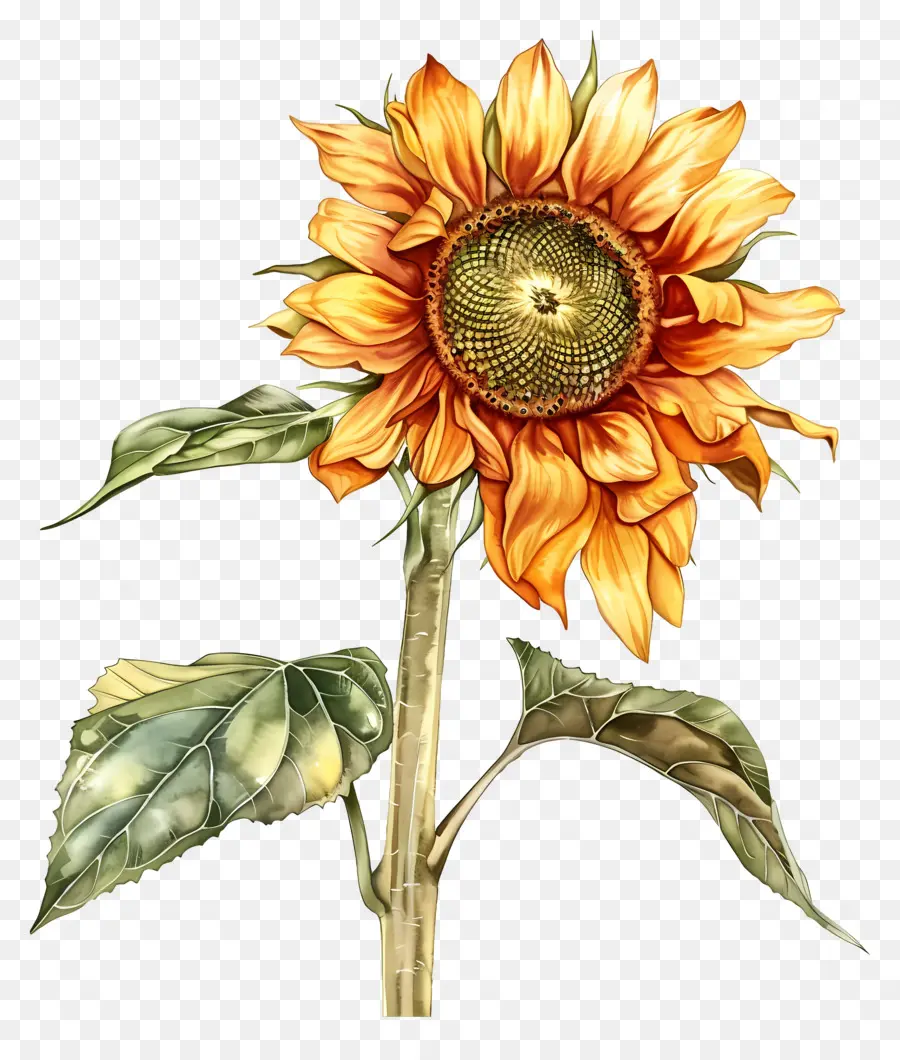 Girasol Con Tallo，Girasol PNG