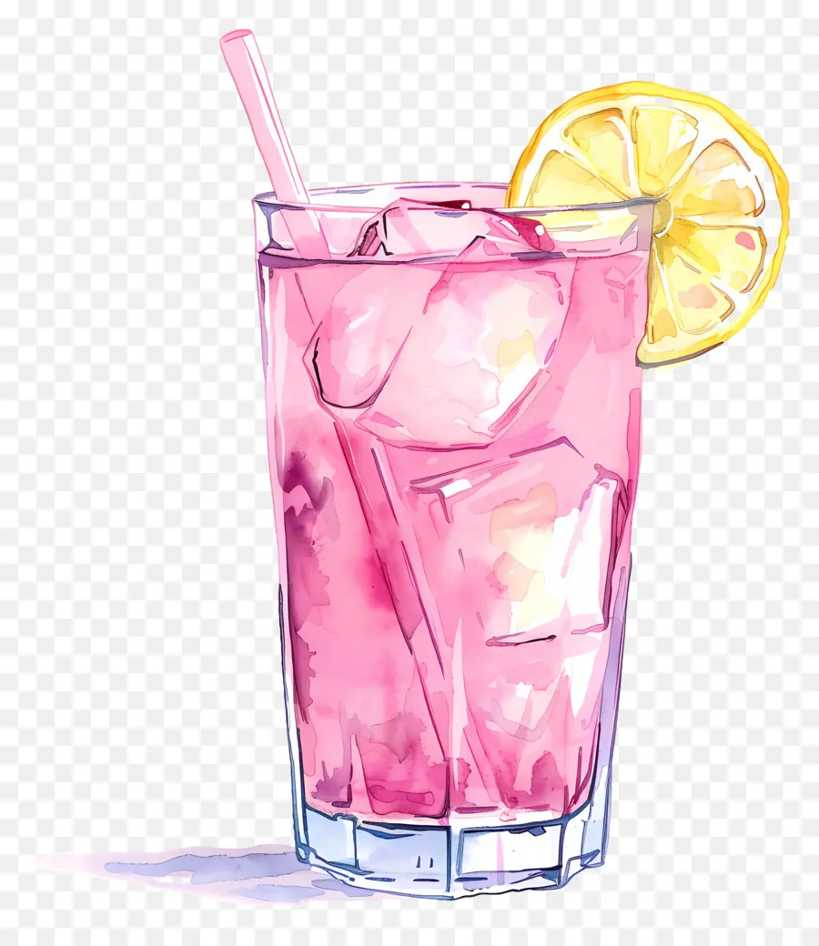 Limonada Rosa，Bebida Refrescante PNG