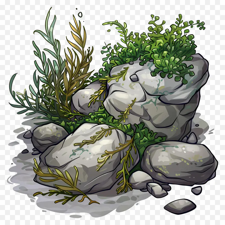 Rocas，Plantas PNG