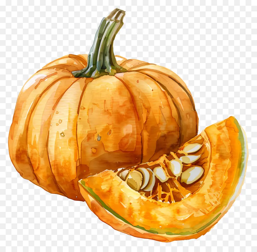 Calabaza，Pintura A La Acuarela PNG