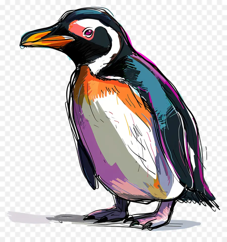 Pingüino，Colorido PNG