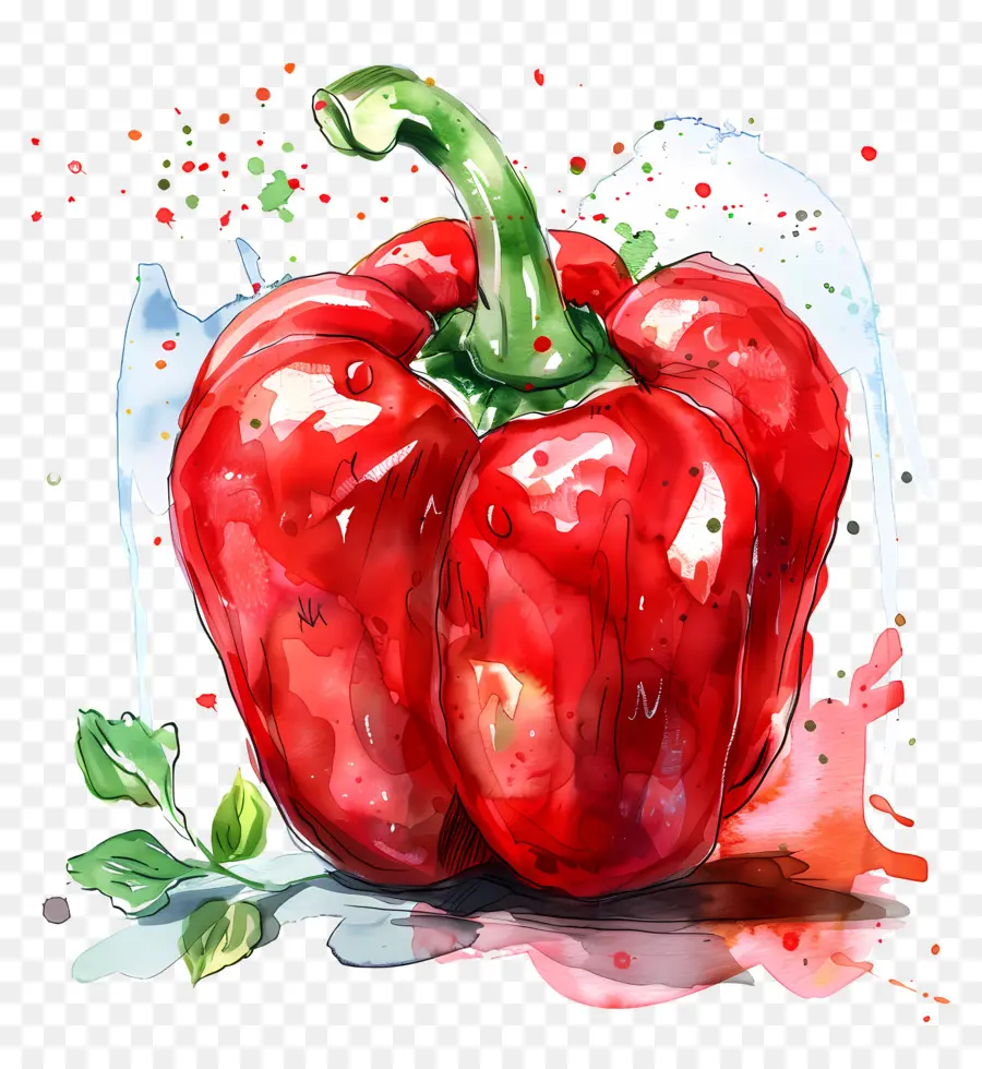 Pimiento，Pintura A La Acuarela PNG