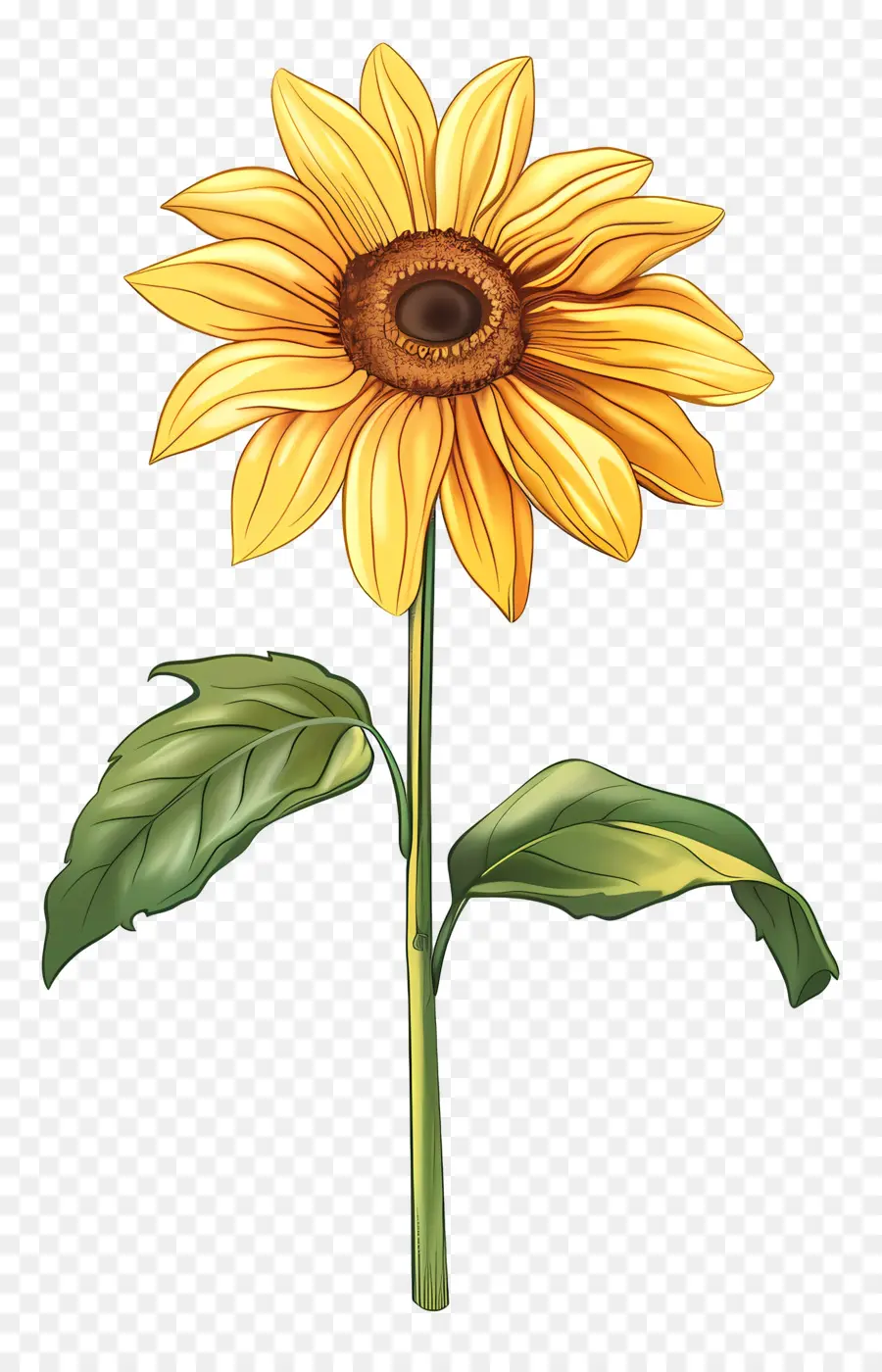 Girasol Con Tallo，Girasol PNG