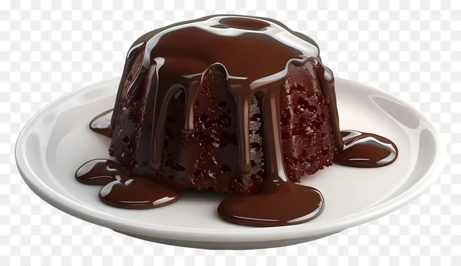 Pastel De Lava De Chocolate，Postre De Chocolate PNG