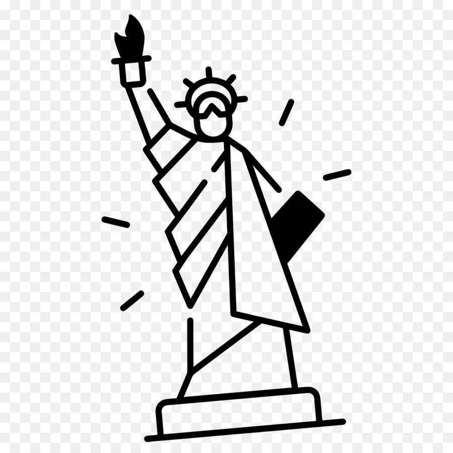 Estatua De La Libertad，Black Background PNG